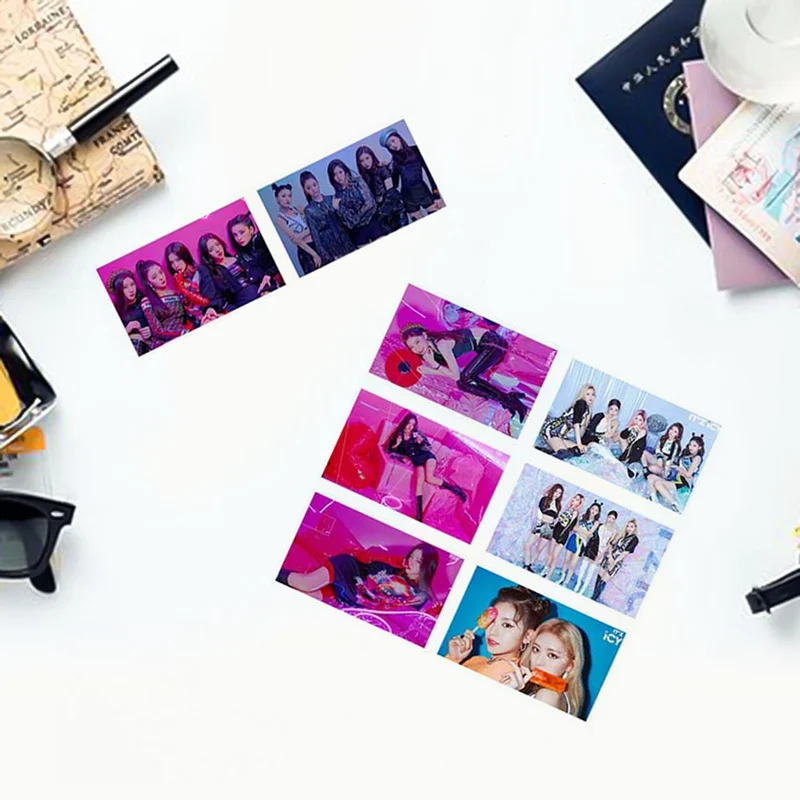 30 шт./компл. ITZY Фотокарта фото карты из ПВХ с украшением в виде кристаллов наклейки карт для автобуса для студенческого билета набор канцелярских принадлежностей