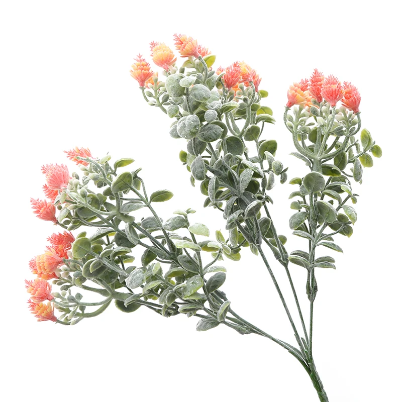 Simulation Plastic Flower Artificial Milan Bayberry Grass Fake Flocking Flower For Wedding Party Home Decor