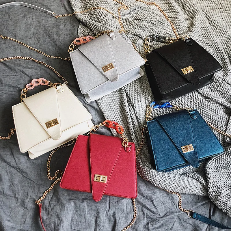 Женская сумка-клатч с цепочкой акриловая сумка через плечо из искусственной кожи