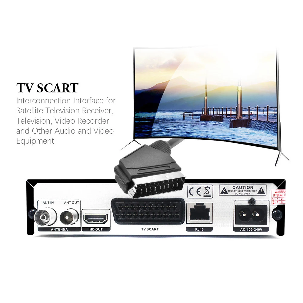 Vmade DVB T2 наземные цифровые ТВ приемники со встроенным разъемом Scart RJ45 H.265 HD тюнер