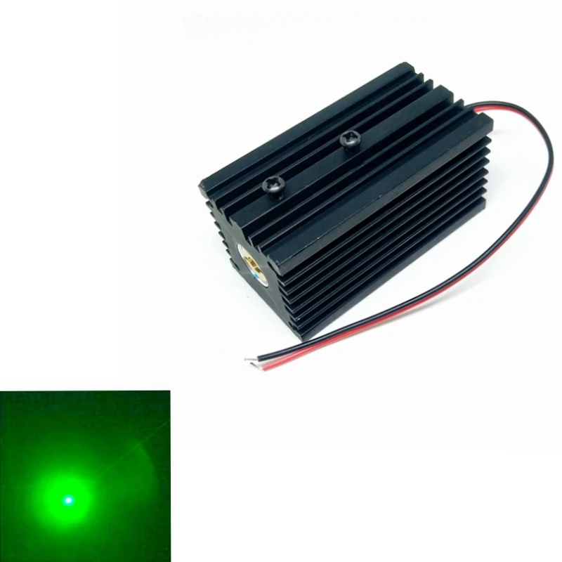LAB Industrial 532nm 10mw 5VDC Green Laser Diode Dot Module with 62x32mm Cooling Heatsink for 12mm Laser Diode Module