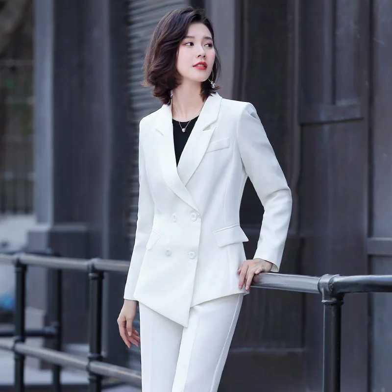 

White Small Suit Coat Women's 2020 Spring And Autumn New Style Korean-style Casual Blazer Women's Fashion British Style Set