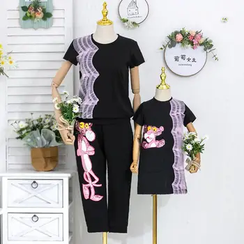 

Family Looks Match Outfits Girls Mom Home Dresses 2020 Mother Daughter Dress Kids Dress Women Clothing Set
