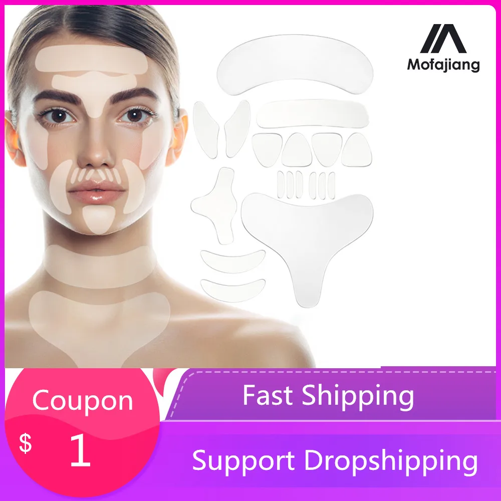 Reusable Silicone Wrinkle Removal Sticker Face Forehead Neck Eye Sticker Pad Anti Aging Patch Face Lifting Mask Skin Care Tools