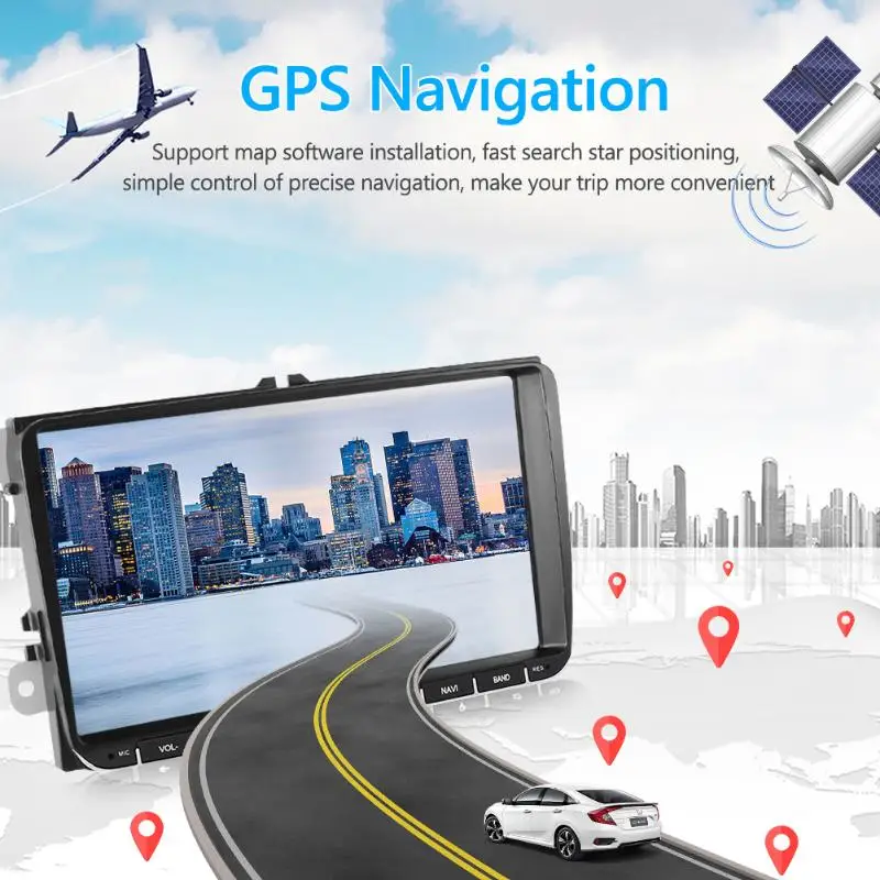 Android 8,1 Автомагнитола BT gps навигация головное устройство разработанное производство длительный прочный 9093 двойной DIN 1 и 16GB для VW