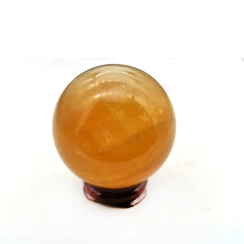 

Natural Honey Calcite Ball Ice Island Stone Ball Quartz Crystal Sphere Healing Crystal Stone Home Decoration And Free Wood Stand