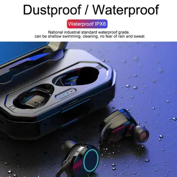

Wireless Bluetooth V5.0 Waterproof Sport Touch Control Earphone Wireless In-ear Bass Music Earbuds Earpiece With Charge Box