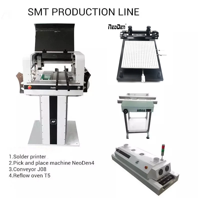 neoden4 small batch production line,pick and place machine,solder printer FP2636,reflow oven T5,automatic smt prototype line