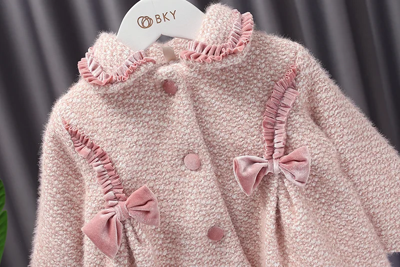 baby floral clothing set Winter Baby Girls Sweet Dress Three-piece Suit Plus Velvet Thick Bow Coat + Princess Dress+Hat Sets Kids Baby Clothing Set expensive