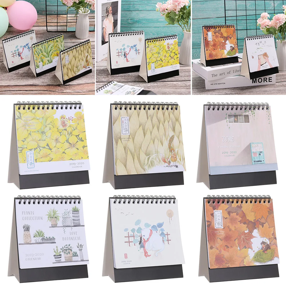 

Creative Succulent Plants Cactus 2020 Desktop Coil Paper Calendar Memo Daily Schedule Planner Yearly Agenda Organizer Home Decor