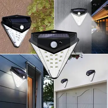 

32 human intelligent induction light triangular LED solar energy wall lamp garden lawn garden lamp factory direct sale