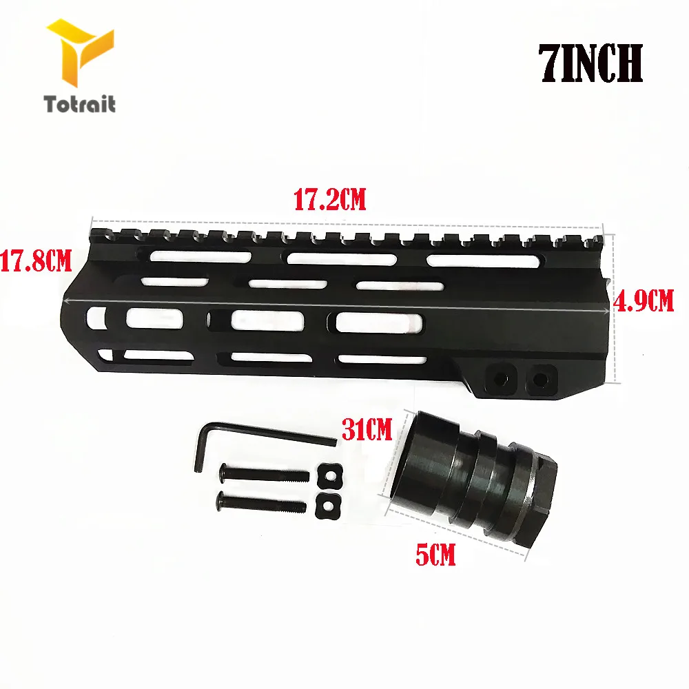 Totrait AR15 M-Lok Mlok " 9" 1" 12" 13," 15" 1" 19" тонкий свободный поплавок M-LOK рукоятка прицел крепление со стальной гайкой