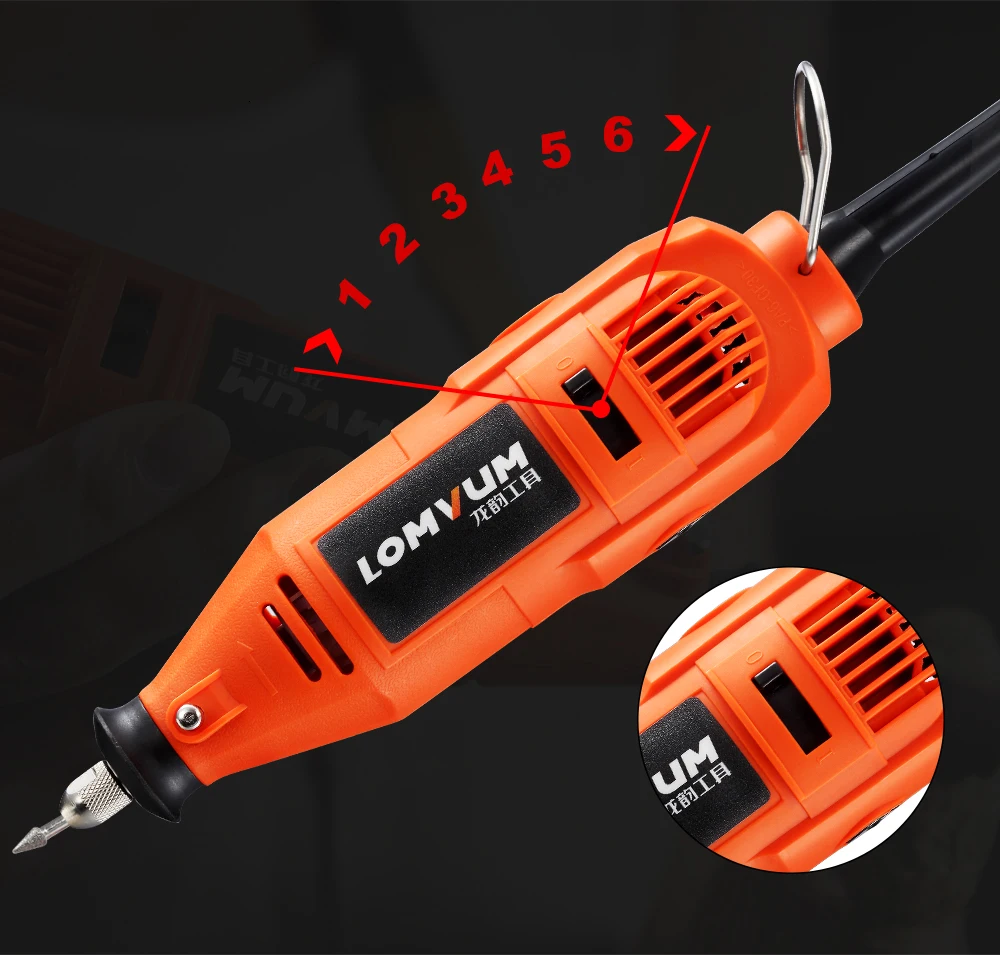 LOMVUM роторный инструмент 6 переменная скорость шлифовальный станок 350 Вт Dremel Тип дрель Электрический шлифовальный станок вал доступен