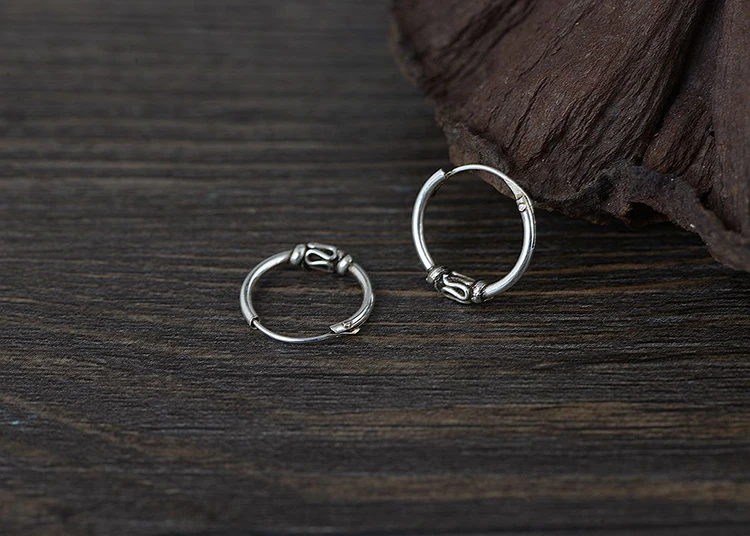 FNJ простые серьги-кольца из серебра 925 пробы, оригинальные серьги из чистого серебра S925 пробы для женщин, ювелирные изделия