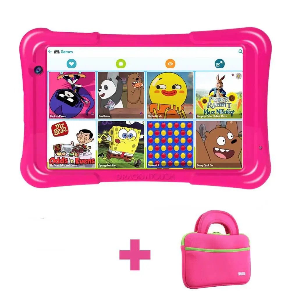 Pink Dragon Touch Y80 детский планшет 8 дюймов HD дисплей 2 в 1 Android 8,1 планшет для детей 2 Гб ОЗУ 16 Гб четырехъядерный ips WiFi планшет ПК - Комплект: Pink