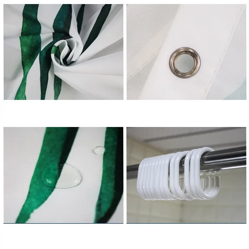 Nordic Thickened Bathroom Waterproof Cloth Shower Curtain Set No-perforation Toilet Anti-mold Block Shower Hanging Curtain