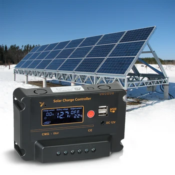 

Anself 30A 12V 24V LCD Solar Charge Controller Panel Battery Auto Switch Overload Protection Temperature Compensation