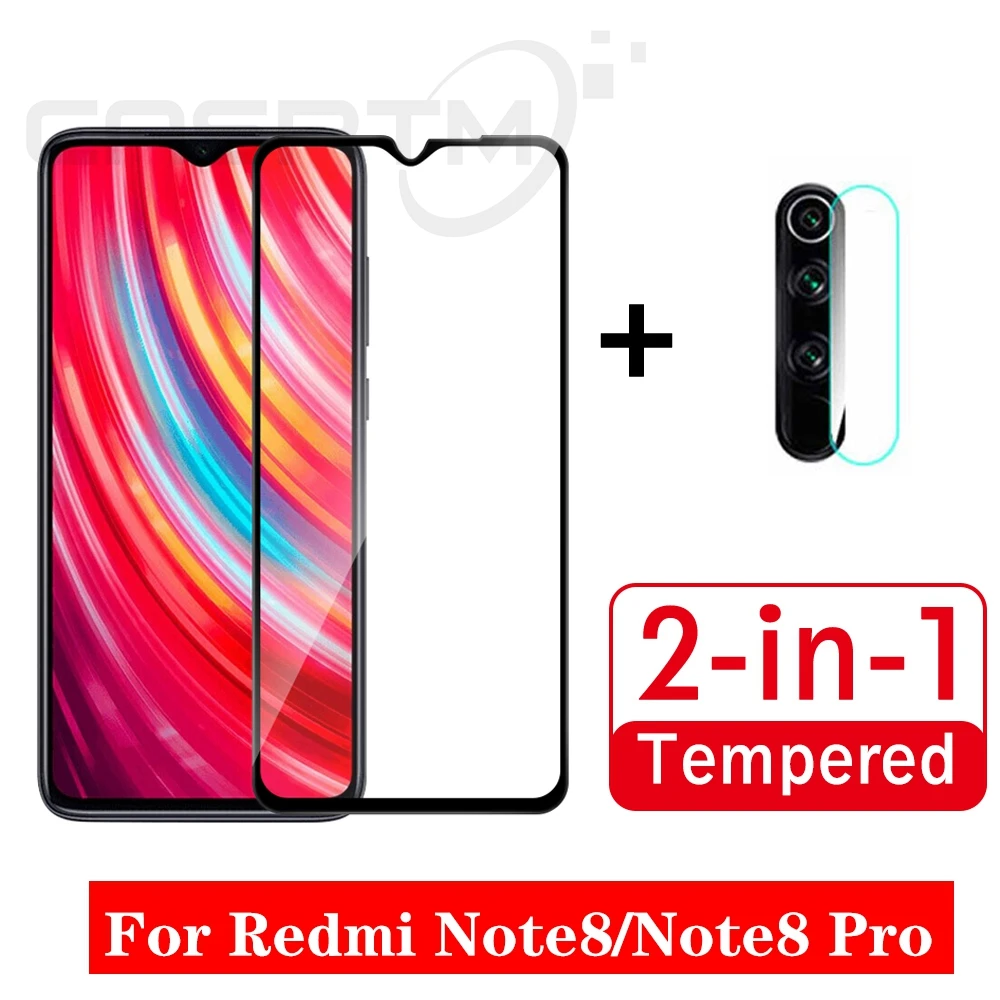 2 в 1 полное покрытие Экран Защитная крышка для Xiaomi Redmi Примечание 8 7 Pro закаленное