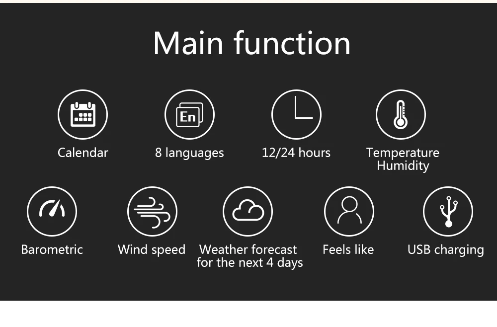 W4 WifI часы цифровой ЖК-Будильник Метеостанция Крытый Открытый Температура Влажность Давление ветер погода