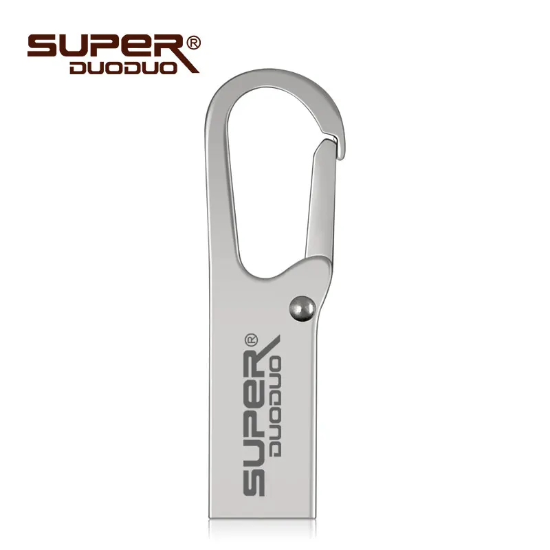 Hot Metal USB Flash Drive pendrive 128GB 64GB 32GB 16GB 8GB Memory stick pen drive with key ring can do Custom printing