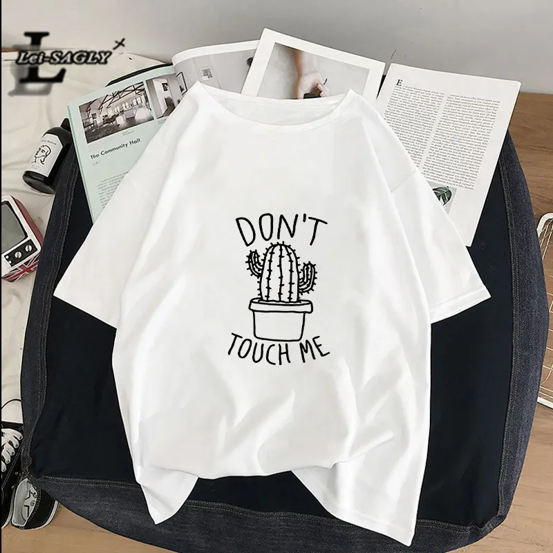 

Lei SAGLY Don't Touch Me CactusT Shirt Feminists Women Feminism Ullzang Harajuku T-shirt Graphic Tshirt Grunge Aesthetic Top Tee