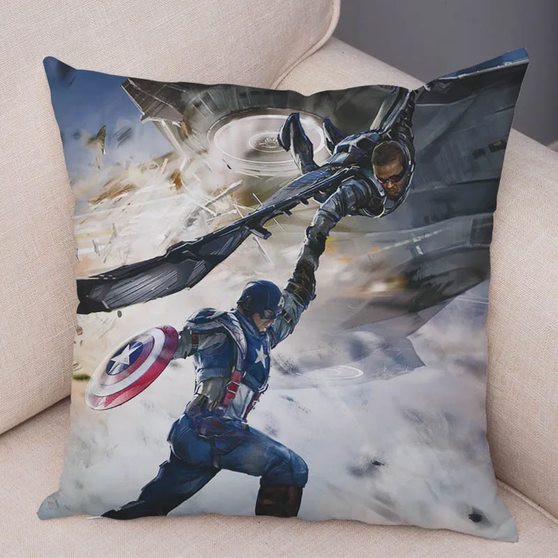 12 Супер мягкий короткий плюшевый мультфильм Marvel Мстители Капитан Америка наволочка Подушка супергероя чехол для дивана Декор Наволочка - Цвет: 12