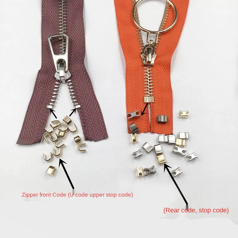 15pcs Silver Gun Black Color Metal 5 Zipper Repair Zipper Stopper For