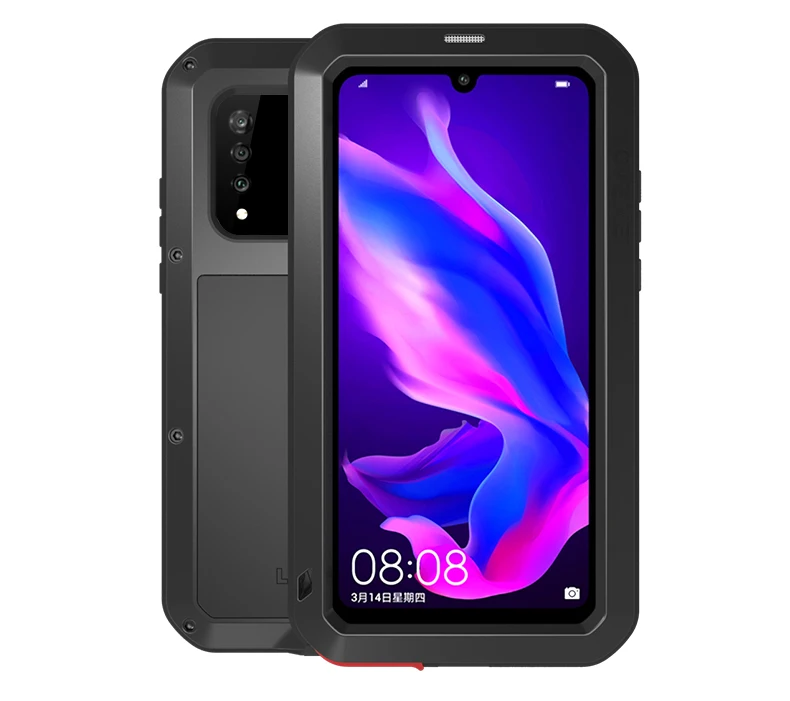 Черный Противоударный чехол для huawei P30 Lite металлический корпус телефона Fundas для huawei P30 Pro Armor Phone Cover для huawei P30 прочный Чехол P30 Pro Capa - Цвет: Черный