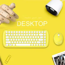 Беспроводная клавиатура и mourse набор мини конфеты цветные Замороженные круглые панк для windows ноутбука/TVBox/