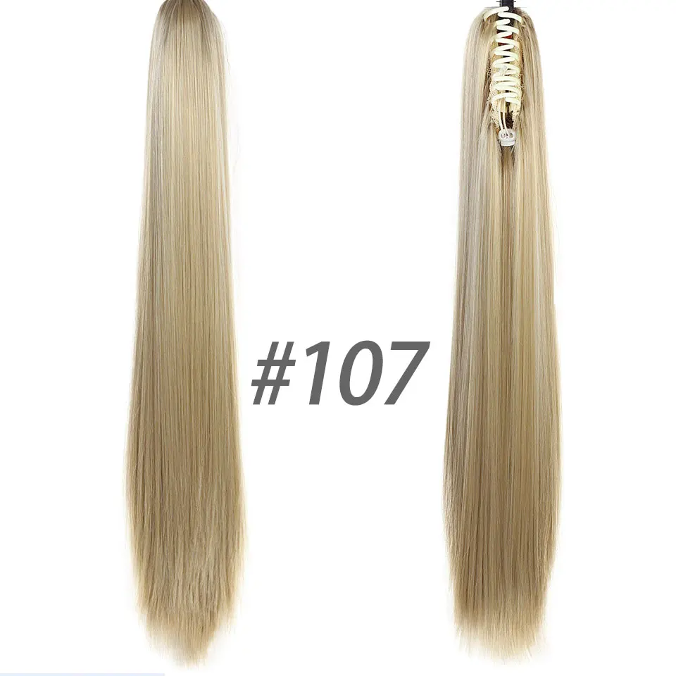 WTB Synthetic Women Claw on Ponytail Clip In Hair Extensions Curly Style Pony Tail Hairpiece Black Brown Blonde Hairstyles 24" - Цвет: 107