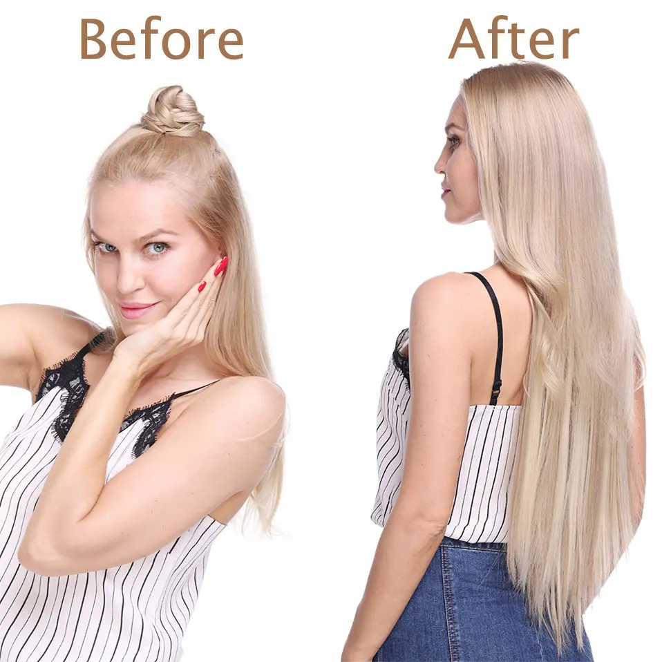 Snoilite 47 цветов 18 клипов длинные прямые заколки для наращивания волос 22 дюймов 26 дюймов волосы удлиняющие синтетические набор волос для женщин