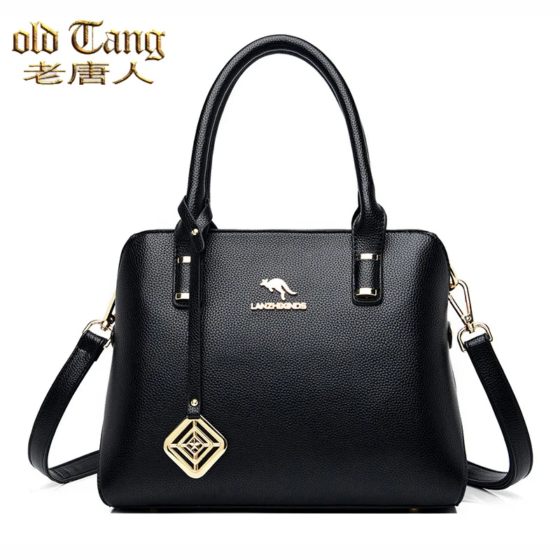 

OLD TANG Pu Leather Large Capacity Soft Crossbody New Luxry Hand Bags for Women 2020 Designer Casual Travel Tote Shoulder Bag