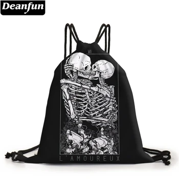 

Deanfun Drawstring Backpack Black Drawstring Cord Lock Cute Skull Lovely Printed Pouch Bag D60275
