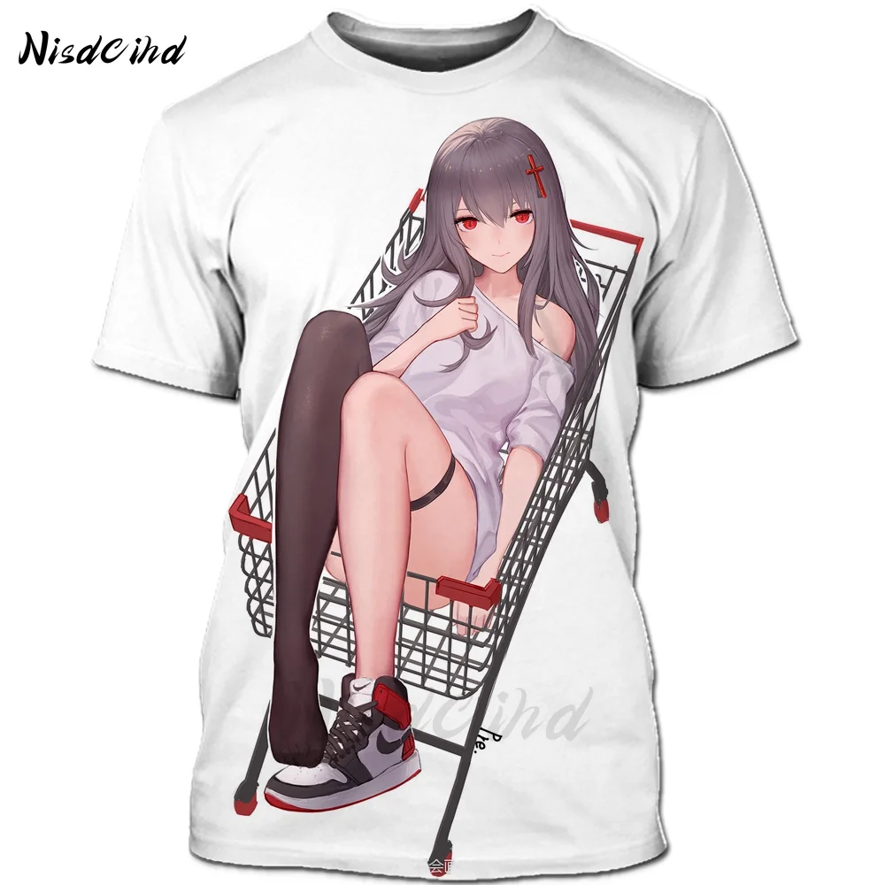 Hentai Shirt Men 3d Print Japan Sexy Girl Anime T Shirt Short Sleeve T-shirt Waifu Bikini Cosplay Hip-Hop Streetwear Funny Shirt (1)