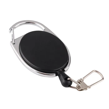 

Mini Multifunctional Retractable Keychain Black Anti-Lost Keychain Buckle Recoil Ring Pull Clip Keyring Outdoor