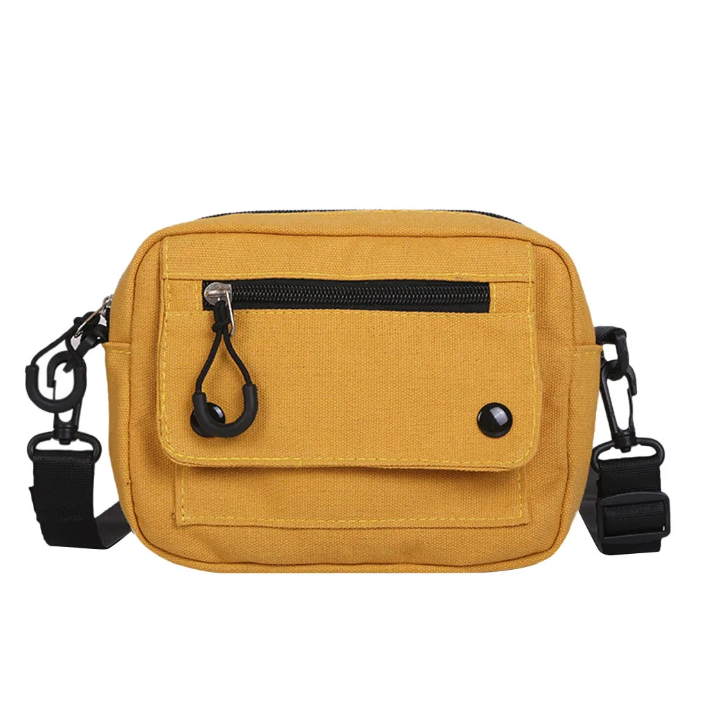 Женские сумки-мессенджеры, чистый цвет, повседневная сумка-тоут, для улицы, черная Холщовая Сумка, роскошные сумки, женские сумки, дизайнерские сумки на молнии, сумка на плечо - Цвет: Цвет: желтый