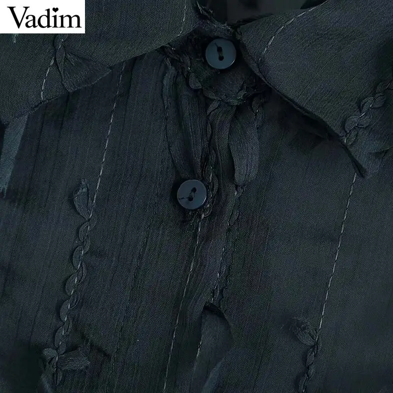 Женское элегантное платье vadim с кисточками, Лоскутная Блузка, прозрачные рубашки с длинным рукавом, женские сексуальные шикарные топы, блузы LB635