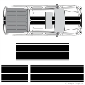 

For 1Set Ridgeline Dual Rally Racing Stripes Vinyl Double Stripe Decals Car styling