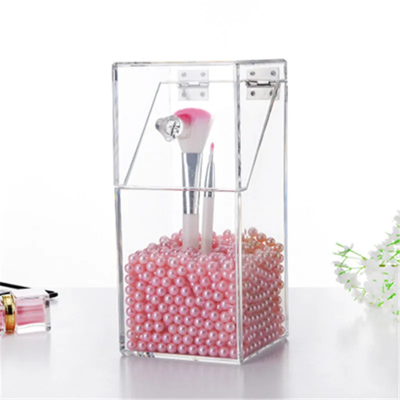 

Acrylic makeup brush holder bucket beauty brush container pen brush container desktop container without brush ins Nordic
