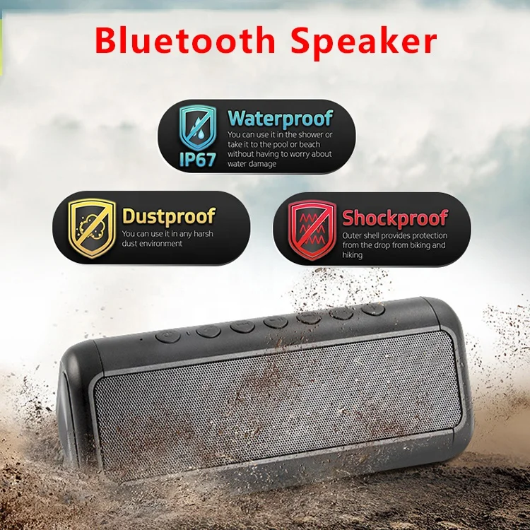 Водонепроницаемый Bluetooth динамик портативная колонка беспроводная стерео музыкальная коробка солнечный внешний аккумулятор бумбокс MP3 громкий динамик наружный динамик s