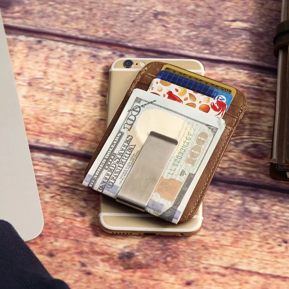 Новое поступление Противоугонный Магнитный RFID передний Карманный Кошелек тонкий кредитный держатель для карт из натуральной кожи ретро тонкие кошельки