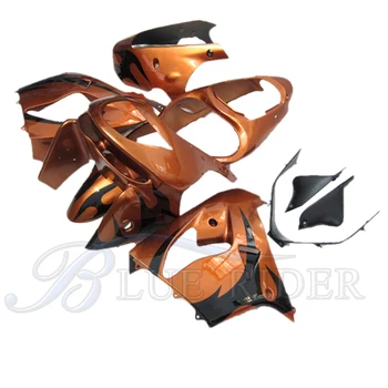 

Customized Motorcycle Top selling bodywork fairing kit for Kawasaki ZX9R 98 99 brown black fairings set ZX-9R 1998 1999