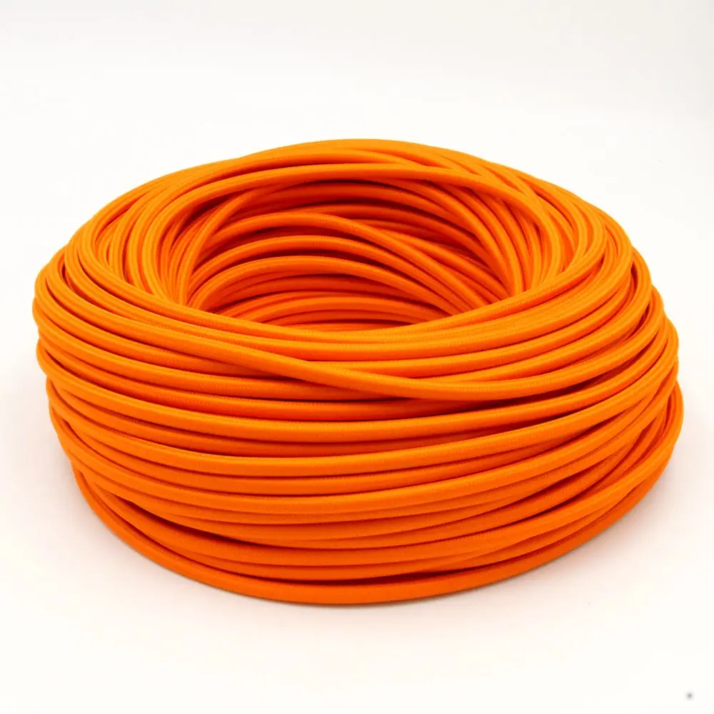 15 Orange 3 м 5 м 10 м 3 ядра винтажный ТЕКСТИЛЬНЫЙ ШНУР цветной тканевый кабель тканый гибкий шнур питания Электрический провод - Цвет: 15 Orange