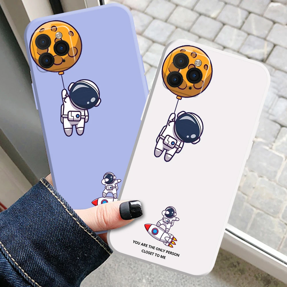 Cute Astronaut Phone Case For iPhone 11 12 13 Pro MAX 6 6S 7 8 Plus XS 12 13 Mini X XR SE 2020 Soft TPU Colorful Cases Funda best waterproof phone pouch