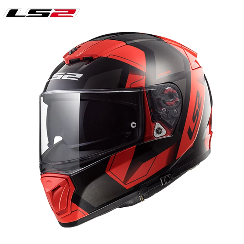 LS2 FF390 выключатель полный уход за кожей лица moto rcycle шлемы с внутренним солнцезащитным щитом casco moto Racing moto rbike шлемы шлем moto DOT - Цвет: Red Black