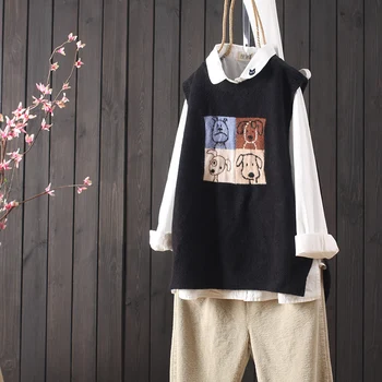 

MERRY PRETTY Women's Floral Embroidery Knitted Sweaters Sleeveless Vest 2020 Winter Warm O-Neck Female Jumpers Pullovers