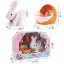 

Manufacturer Direct Selling Simulation Small White Rabbit Walking Can Call And Run Electric Plush Dog Animal Baby Toy Set