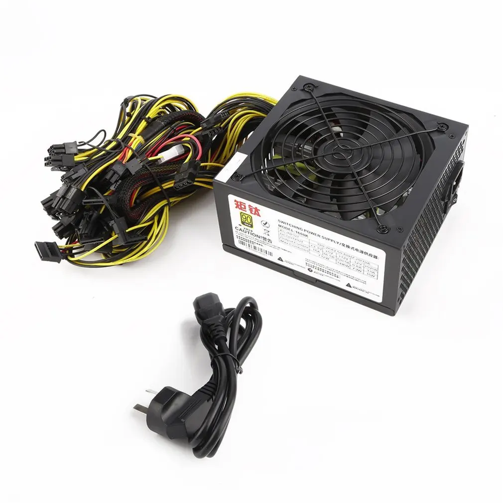

1600W Power Supply For 6GPU Eth Rig Ethereum Coin Mining Miner Dedicated 90 Gold High Efficiency Stable Performance