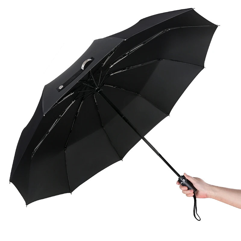 

Black Large Folding Umbrella Rain Men Folding Automatic Strong Windproof Female Male Umbrella Guarda Chuva Woman Rain DD50YS