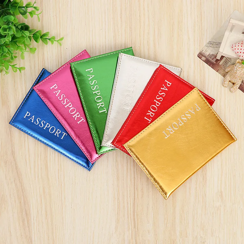 

14*9.6cm Women Fashion Paillette Passport Cover Travel Accessories Holder PU Leather ID Bank Card Passport Business Wallet Case